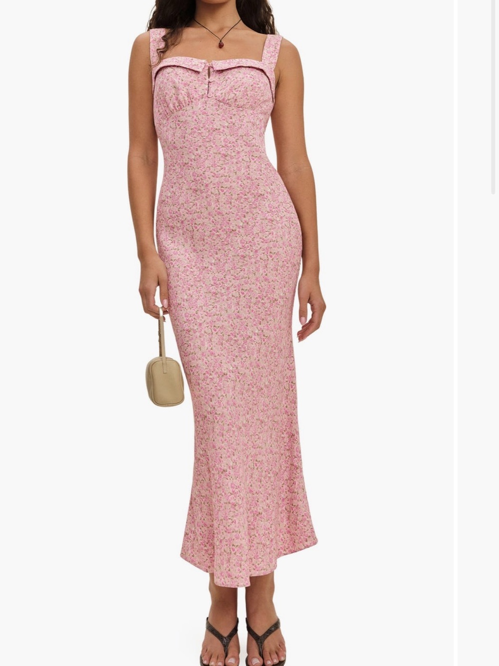 Reformation Pink Floral Midi Dress